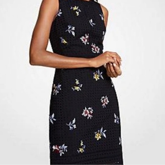 Ann Taylor Embroidered Eyelet Floral Sheath Dress - Picture 4 of 4